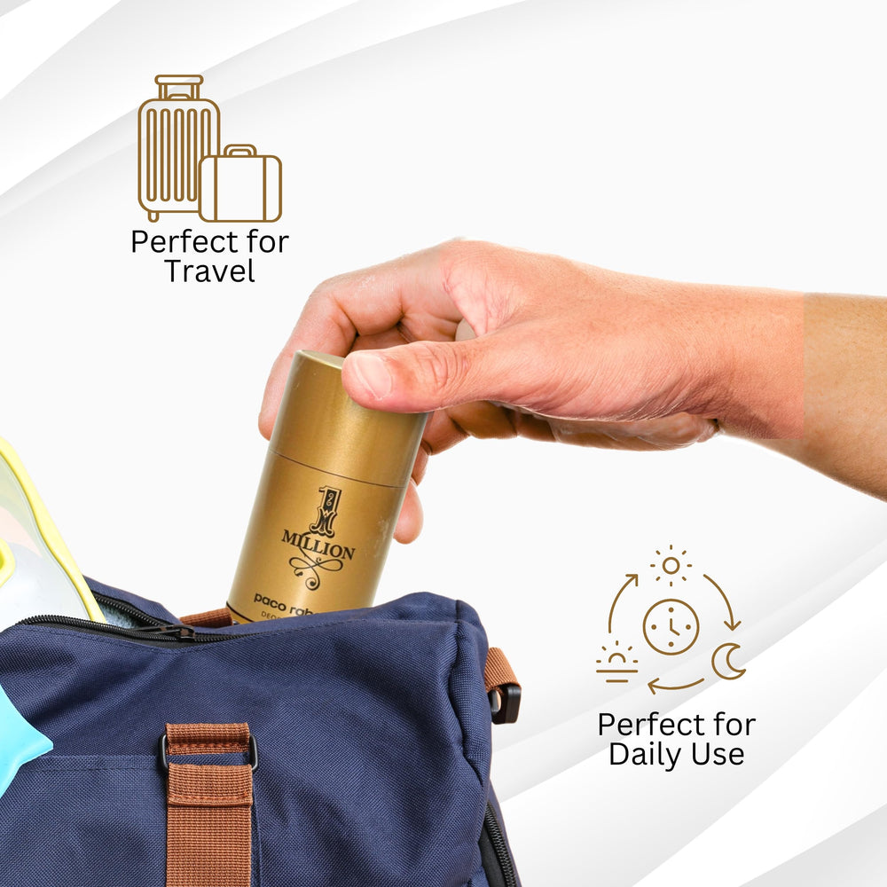 Paco Rabanne 1 Million deodorant stick used daily for all-day odor control.