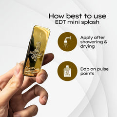 Paco Rabanne 1 Million mini bottle back view shows compact travel size.