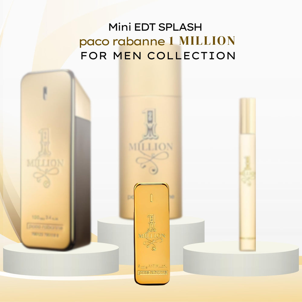 Paco Rabanne 1 Million mini tilt view—bold silhouette for daily wear.