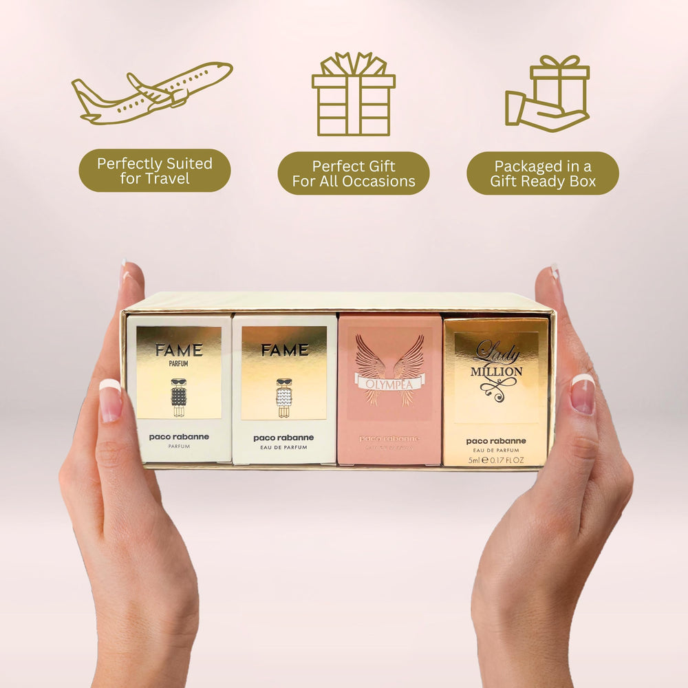 Paco Rabanne feminine miniature gift tray for gifting and fragrance variety