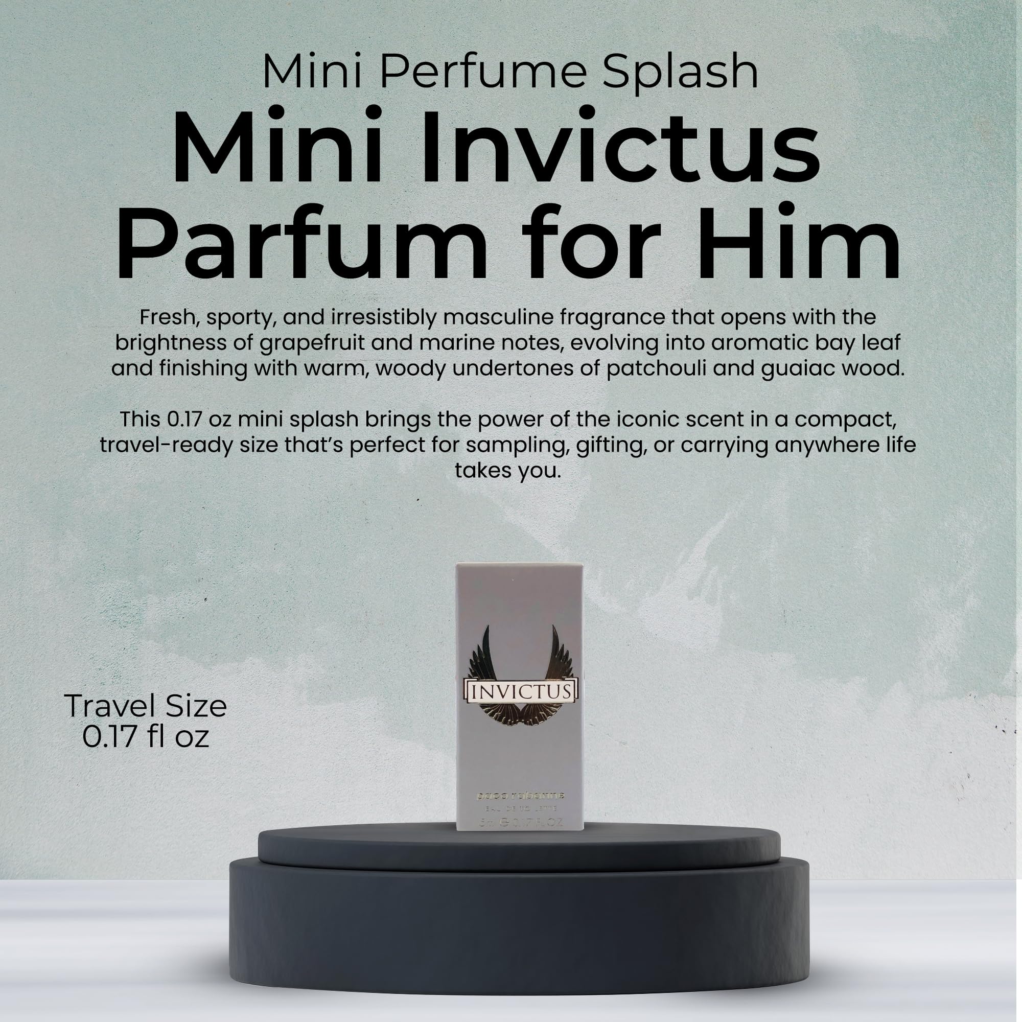 Paco Rabanne Invictus travel-size packaging showcases convenient carry for gym or office.