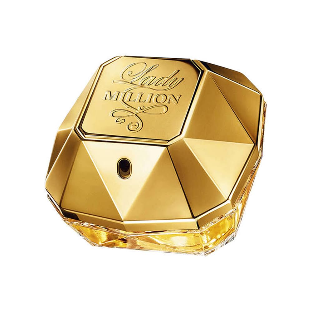 Paco Rabanne Lady Million base-notes honey-patchouli—warm, lasting core for all-day wear.
