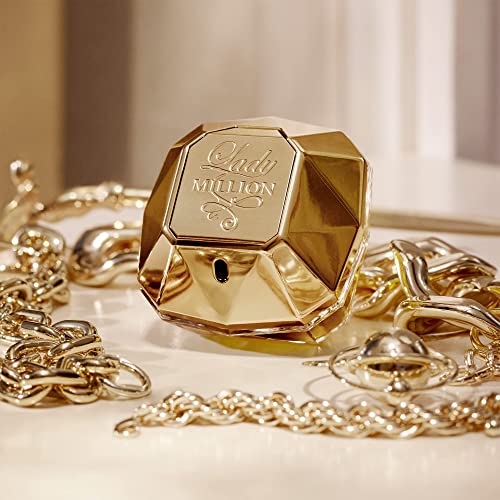 Paco Rabanne Lady Million juice glow—luxurious floral-fruity aura for special occasions.