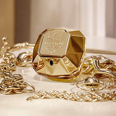 Paco Rabanne Lady Million juice glow—luxurious floral-fruity aura for special occasions.