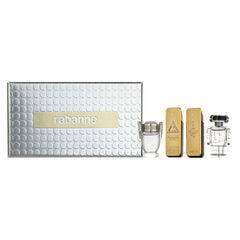 Paco Rabanne men gift set travel packshot shows mini bottles for on-the-go fragrance.