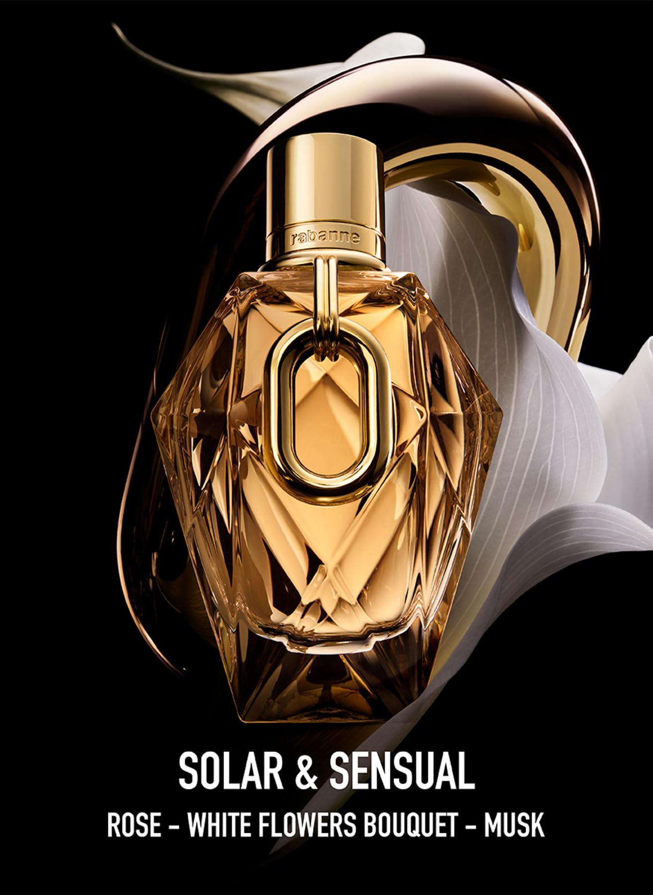 Paco Rabanne Million Gold bottle side view conveys confident, statement-worthy fragrance