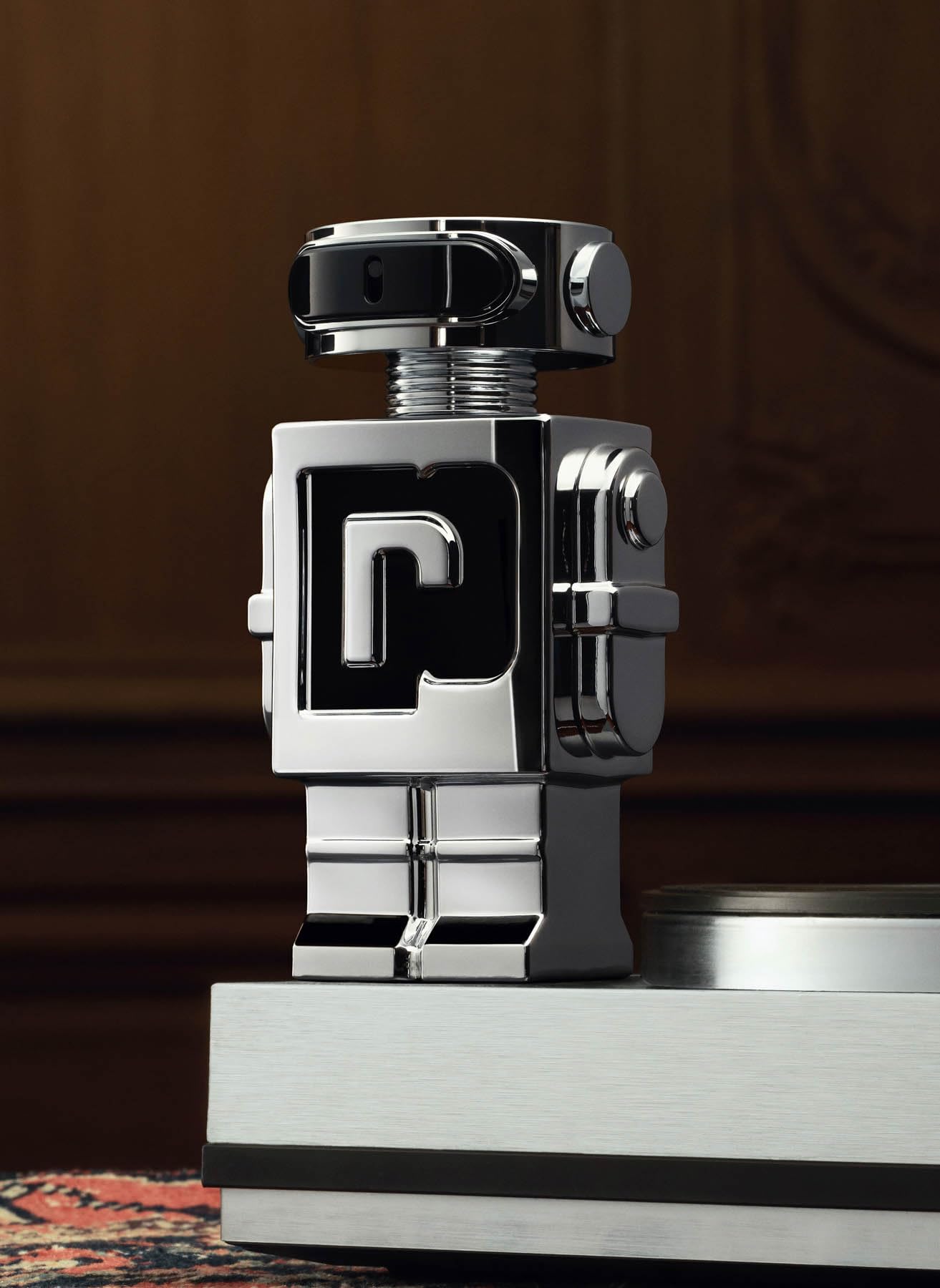 Paco Rabanne Phantom packaging close-up emphasizing bold typography and gift appeal