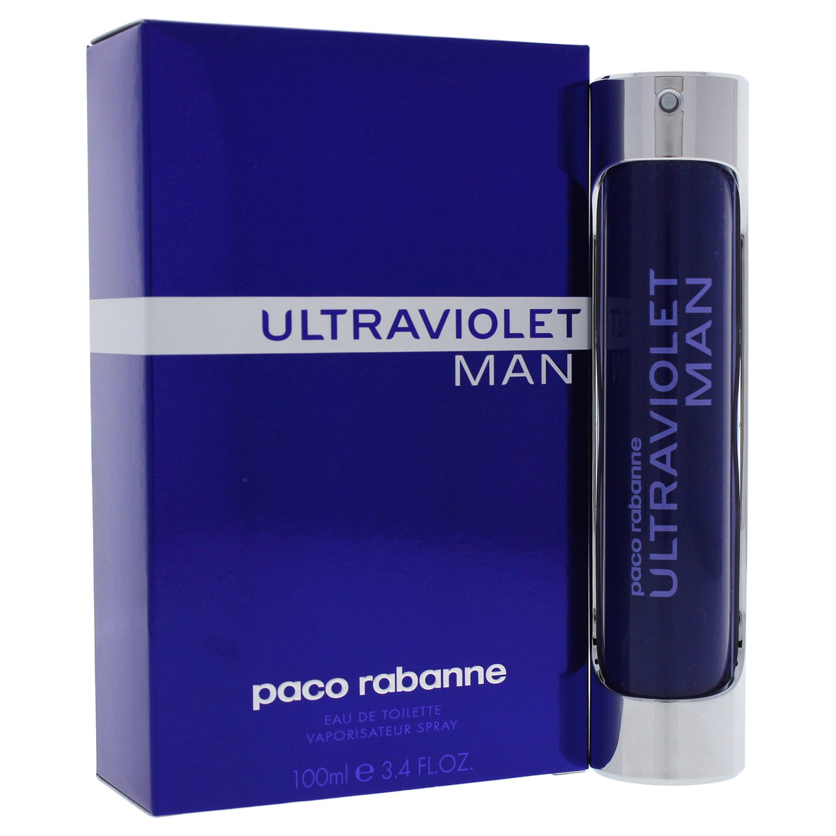 Paco Rabanne Ultraviolet EDT bottle front showing woody vanilla scent for evenings