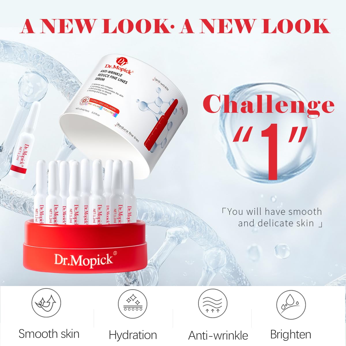Padoro Dr.Mopick serum featuring hyaluronic acid for deep hydration.