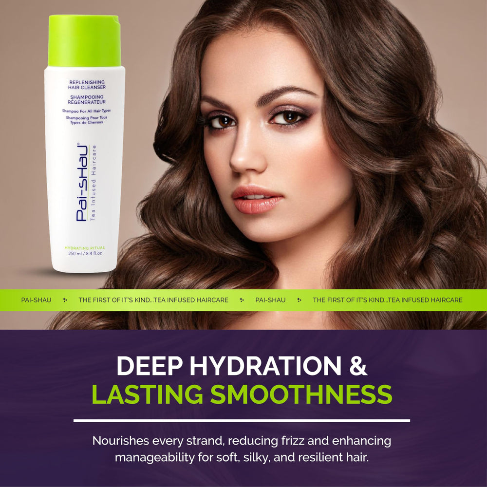 Pai-Shau hair shine close-up with glossy, manageable strands