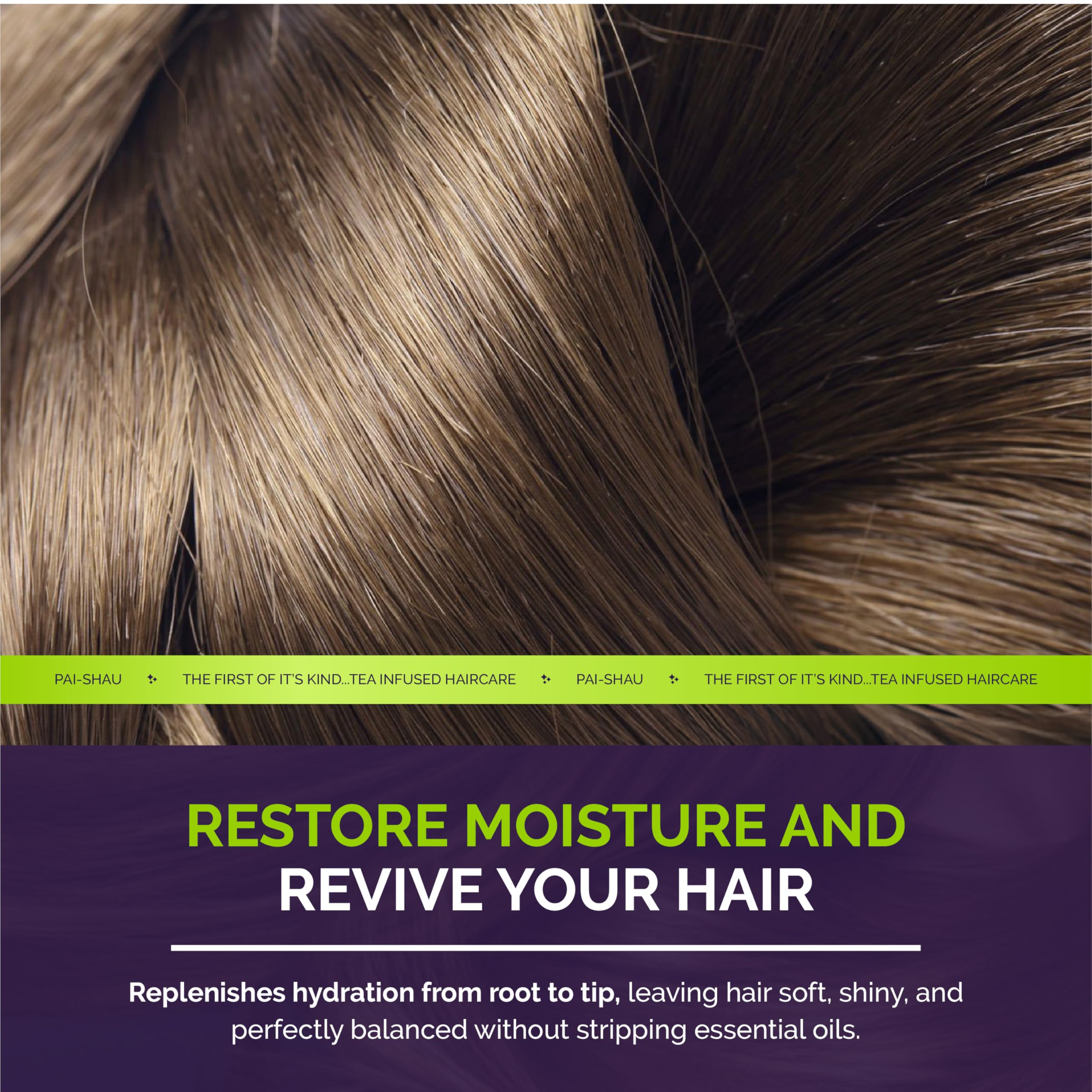 Pai-Shau replenishing cream conditioner dispenser highlighting creamy texture and smoothness