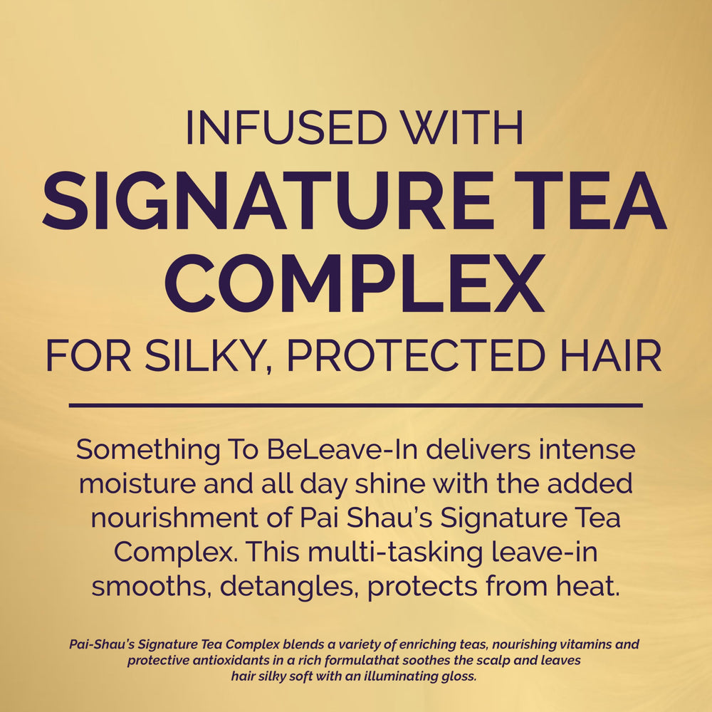 Pai-Shau Something To BeLeave-In bottle protects hair up to 450F during styling.