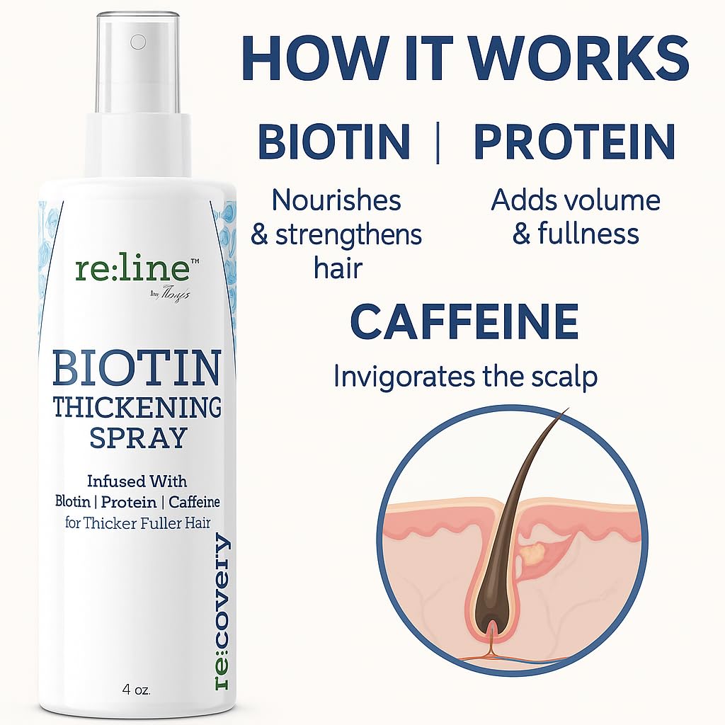Paisle Botanics Biotin spray applied on damp hair for texture and lift