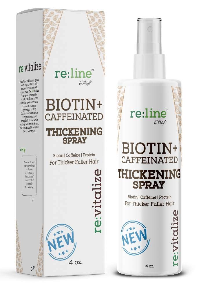 Paisle Botanics Biotin Thickening Spray mist application demonstrates easy styling and lift.