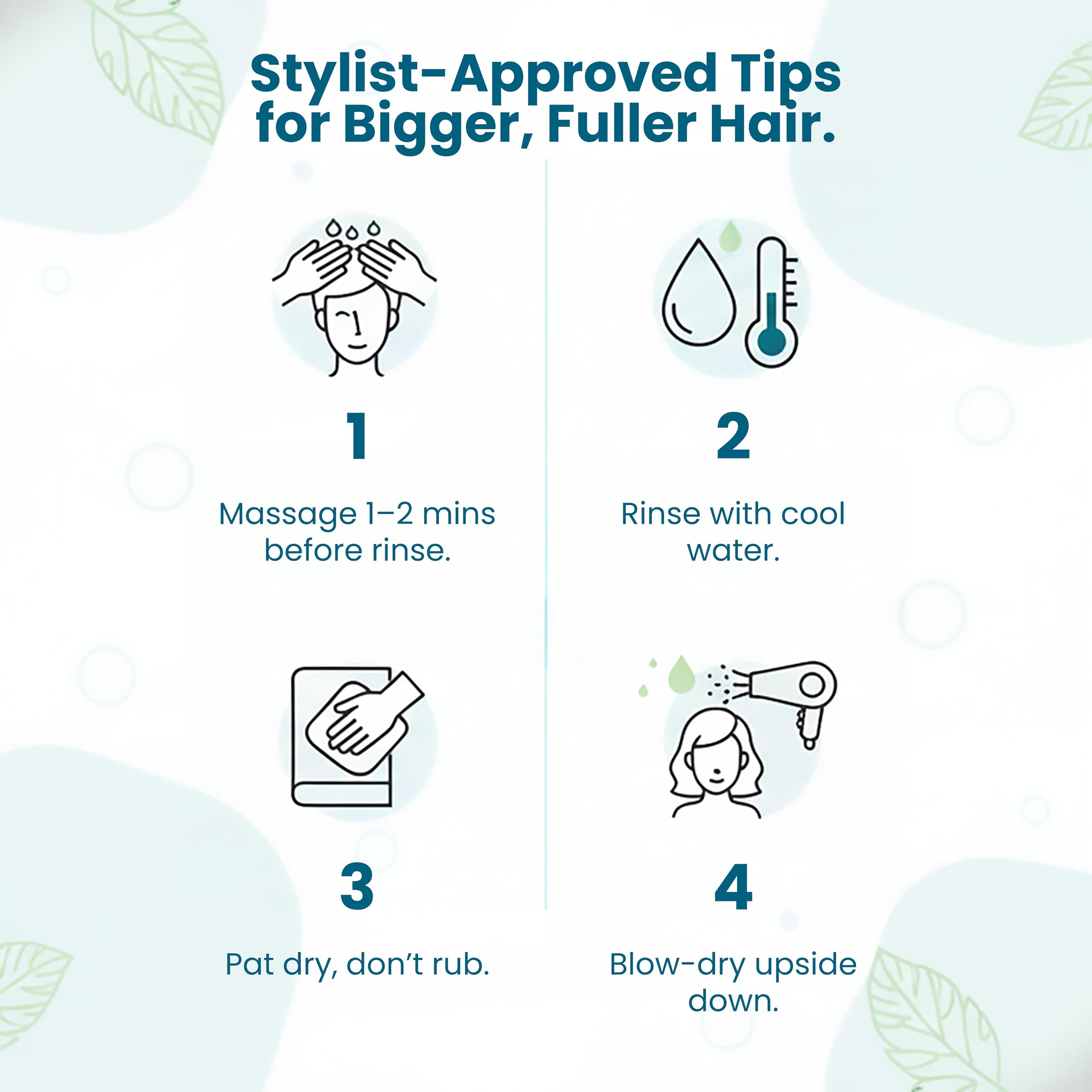 Paisle Botanics Biotin Thickening Shampoo after-use fullness visual on styled hair