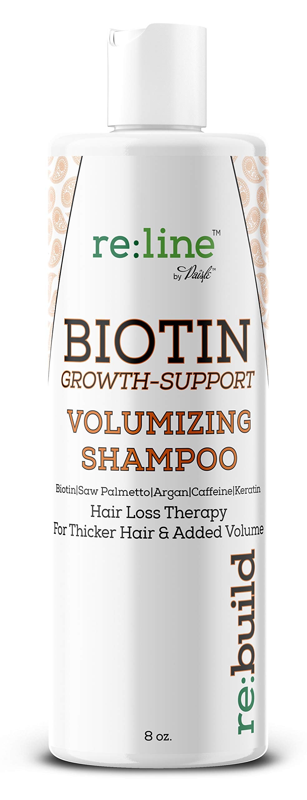Paisle Botanics volumizing shampoo bottle for fuller-looking hair and nourishment.