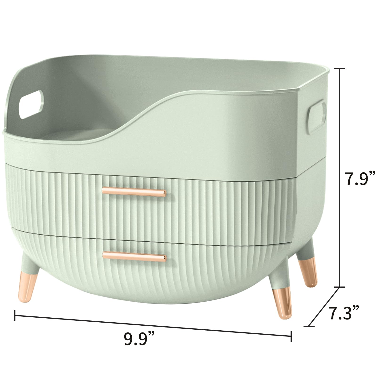 Pajiriona storage box with handle moves between rooms while keeping contents secure.