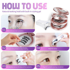 Palimainy magnetic eyelashes applicator-in-use closeup demonstrates easy magnetic lash fix.