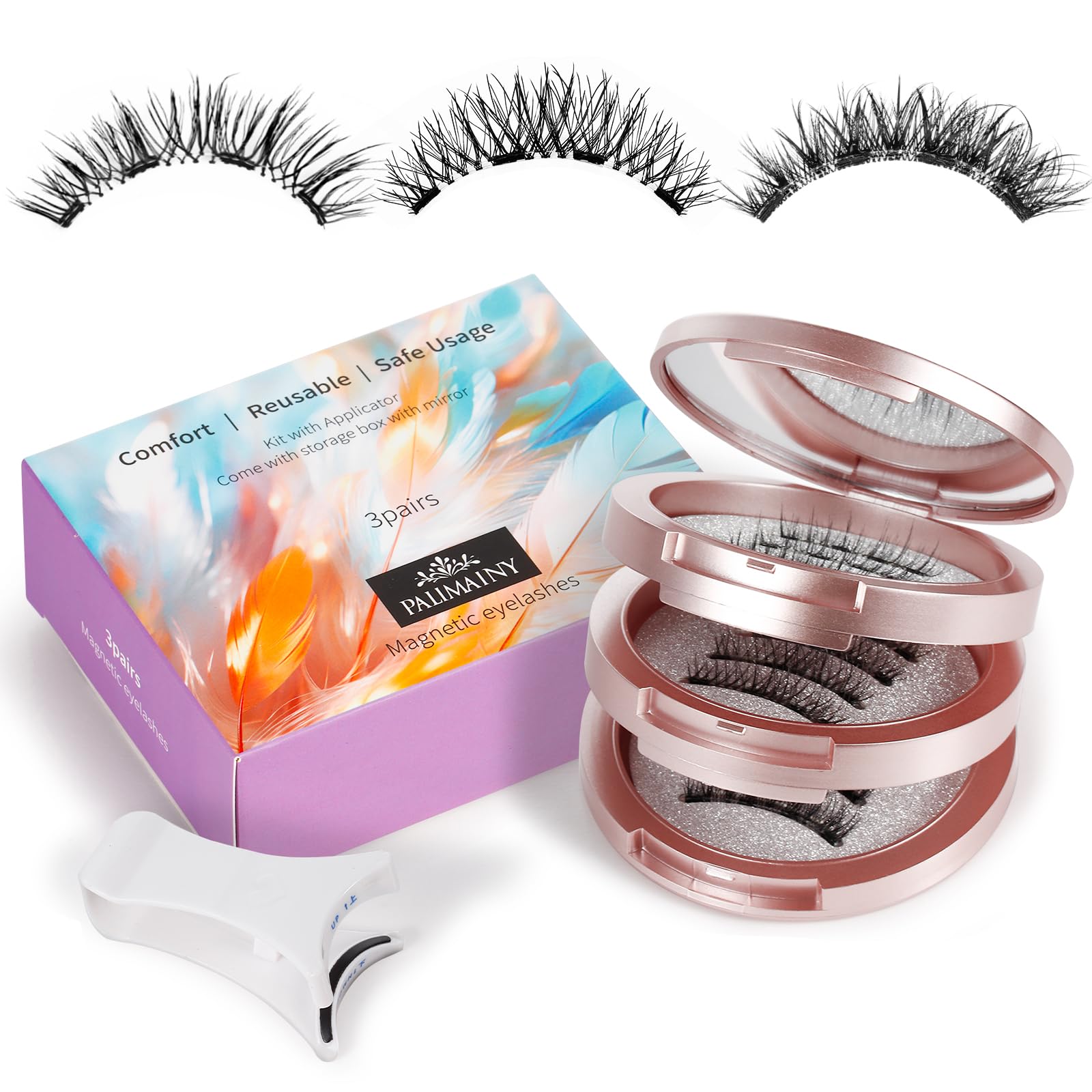 Palimainy magnetic eyelashes natural style closeup for subtle daily glam and easy wear.