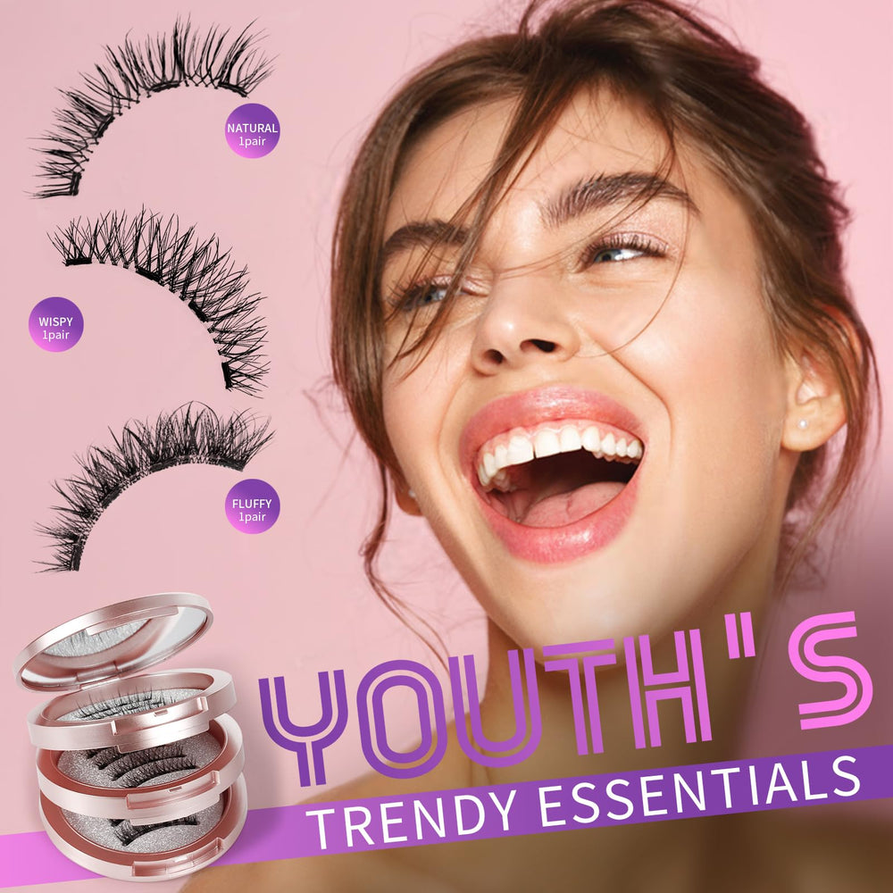 Palimainy magnetic eyelashes wispy style closeup for defined eyes and long wear.