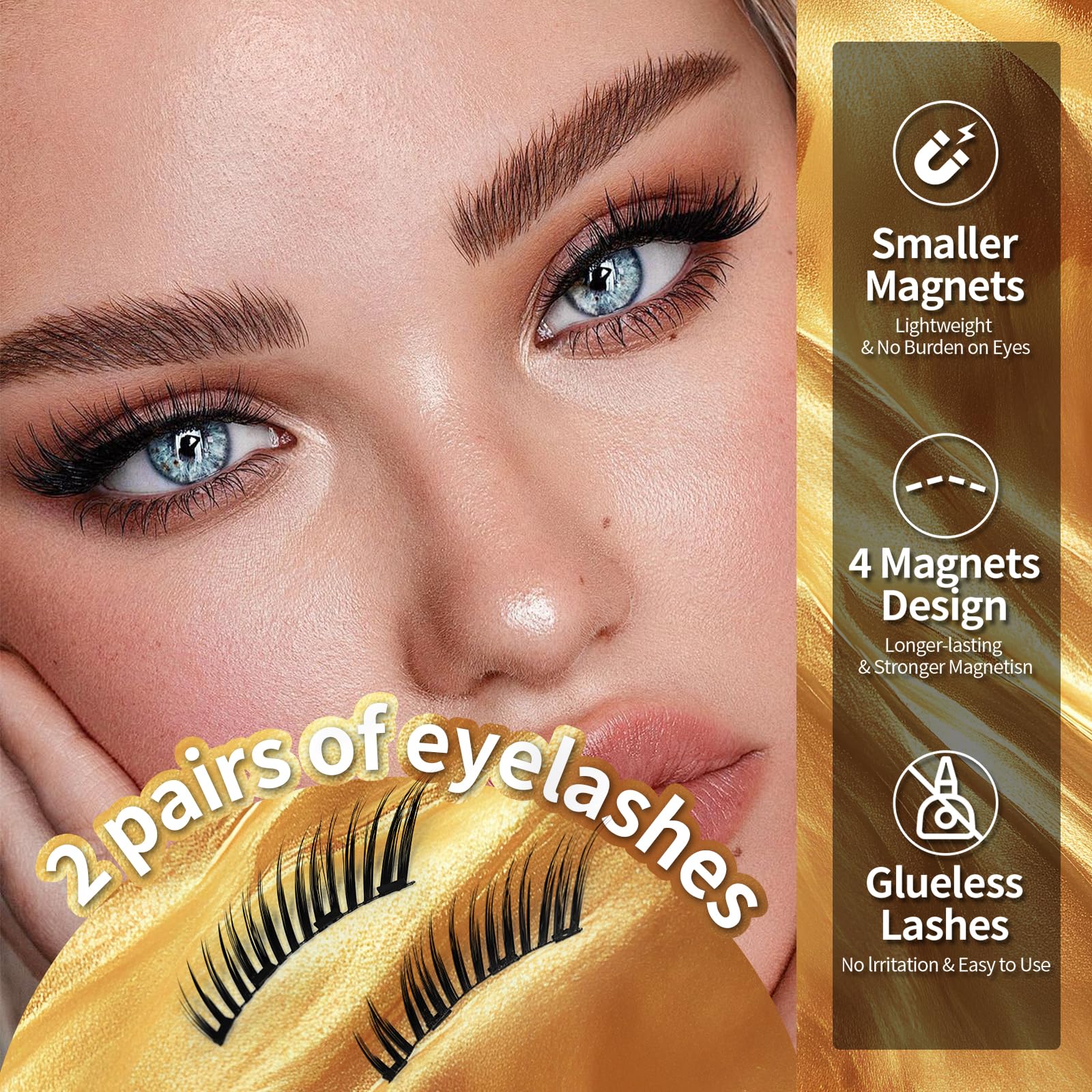 PALIMAINY magnetic eyelashes wispy style shown for effortless daily wear.