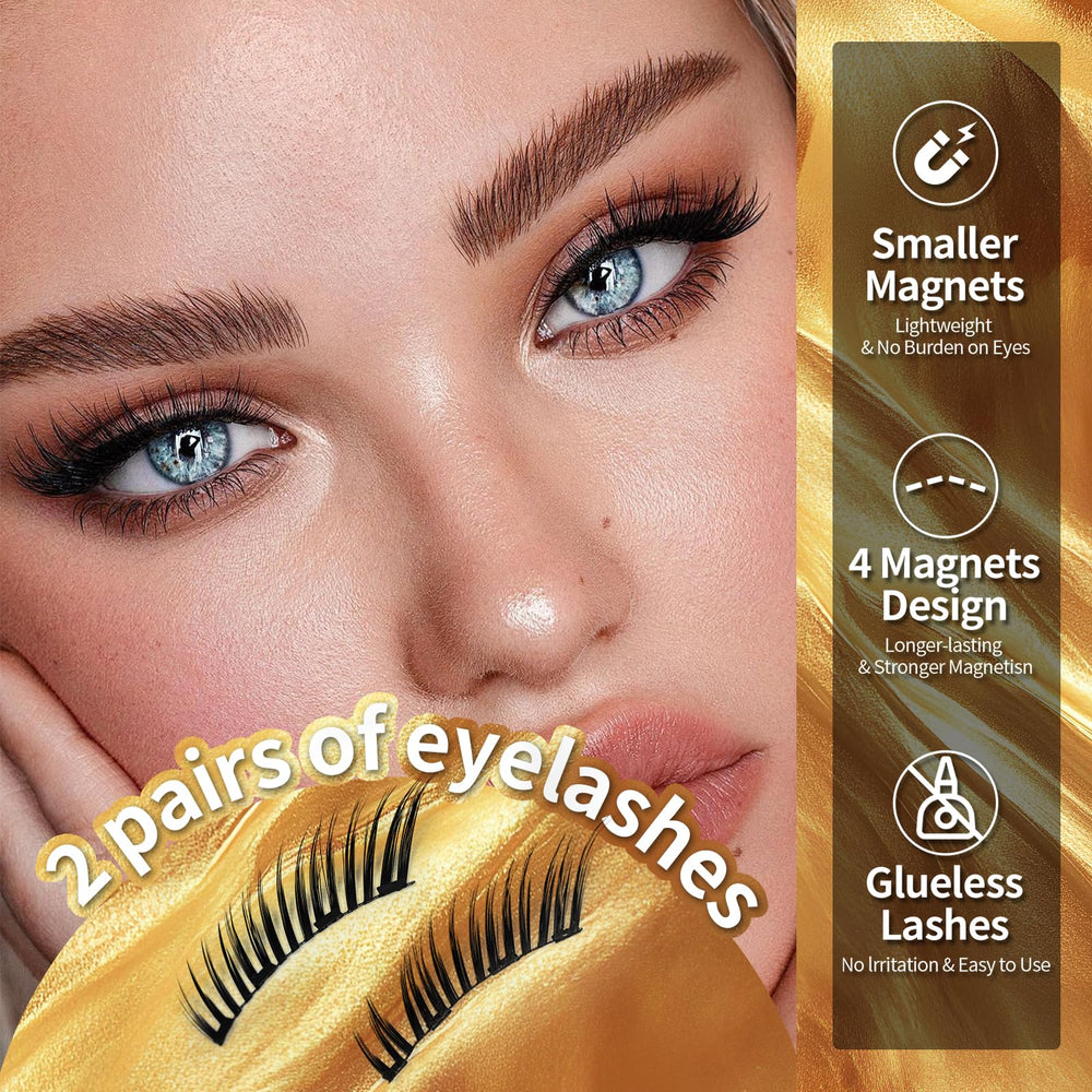 PALIMAINY magnetic eyelashes wispy style shown for effortless daily wear.