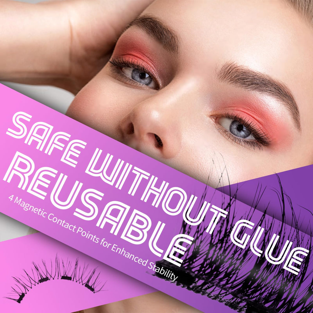 Palimainy reusable magnetic eyelashes pack closeup highlights durable, long-term use.