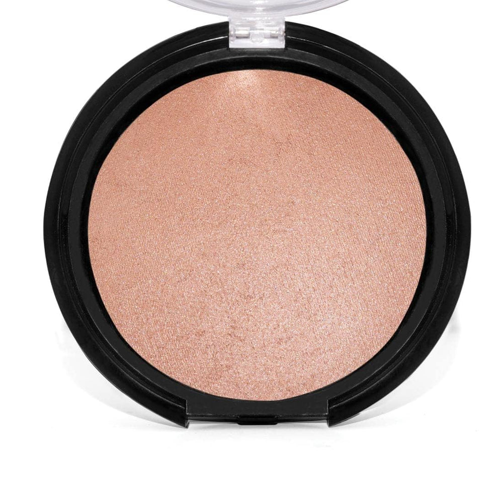 Palladio Baked Bronzer dry application demonstrates subtle natural glow.