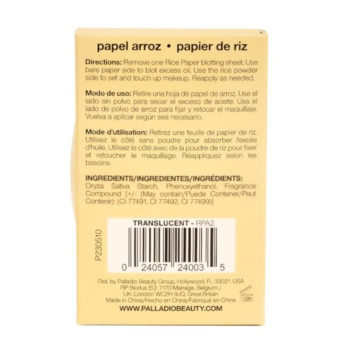Palladio cruelty-free and paraben-free symbol on blotting sheets.