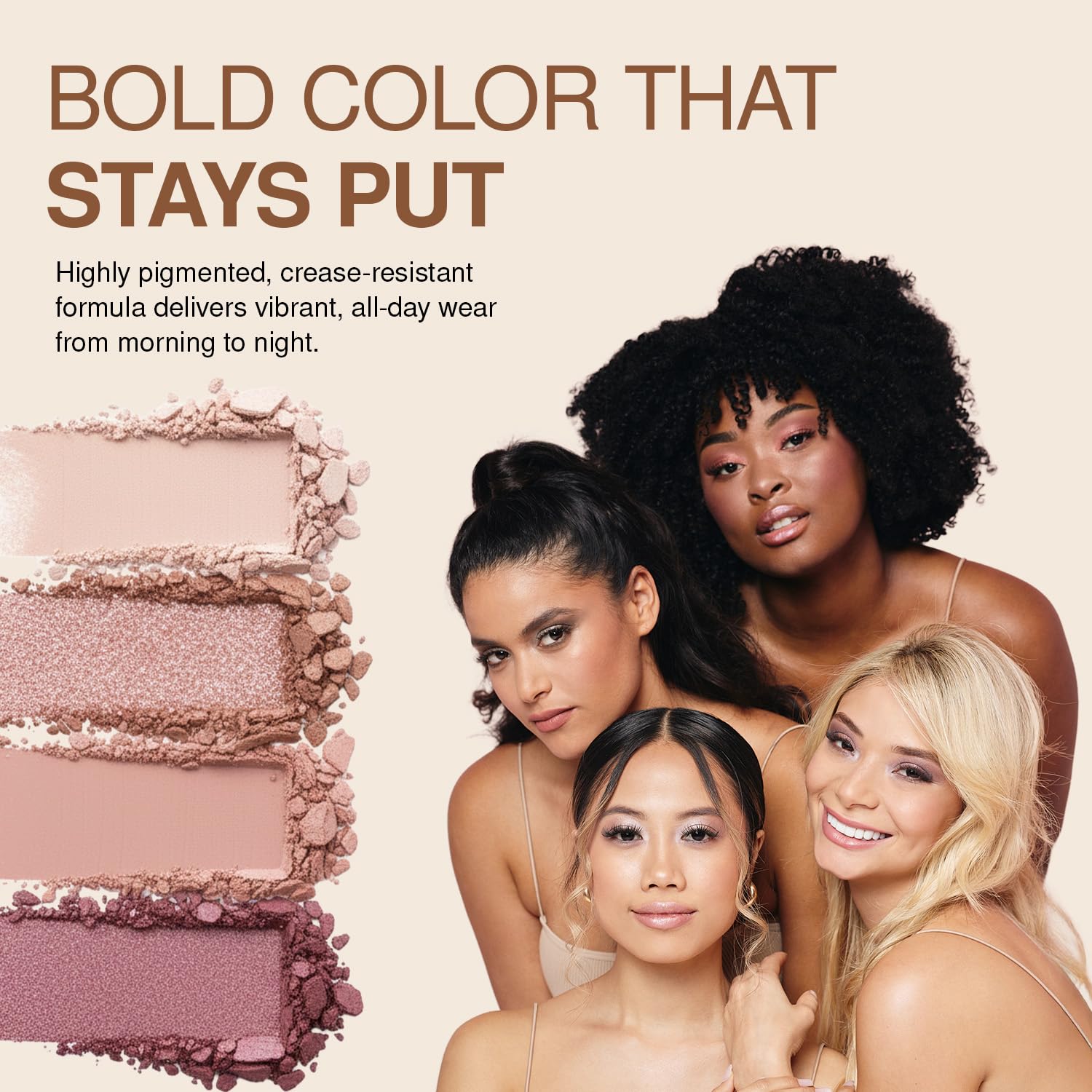 Palladio Eyeshadow Quad blending brush use demonstrates effortless crease definition