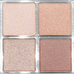 Palladio Eyeshadow Quad swatch on hand demonstrates four coordinated shades