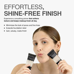 Palladio Foundation Primer worn alone delivers a velvety, fresh-faced look.