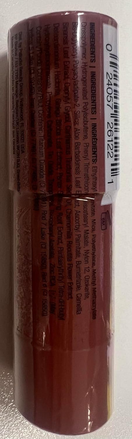 Palladio I'm Blushing finish on skin shows soft shimmer and all-day wear.