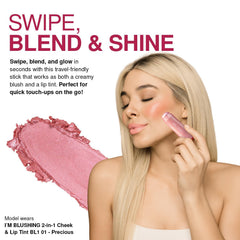 Palladio I'm Blushing nourishing ingredients close-up emphasizes aloe and camellia.