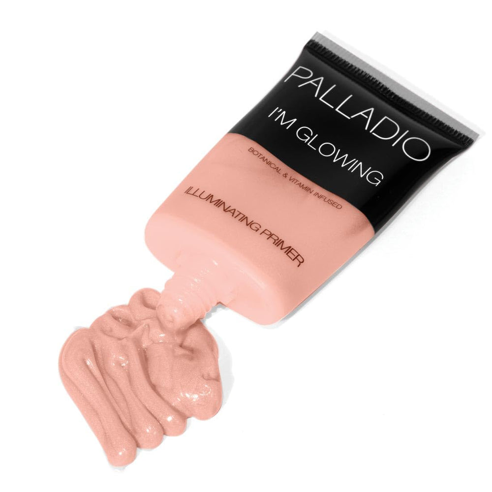 Palladio primer pump dispense shows smooth application for quick makeup prep.