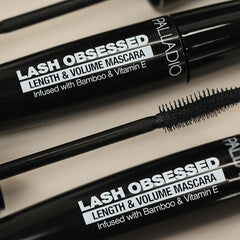 Palladio Lash Obsessed Mascara before after comparison shows length and fullness