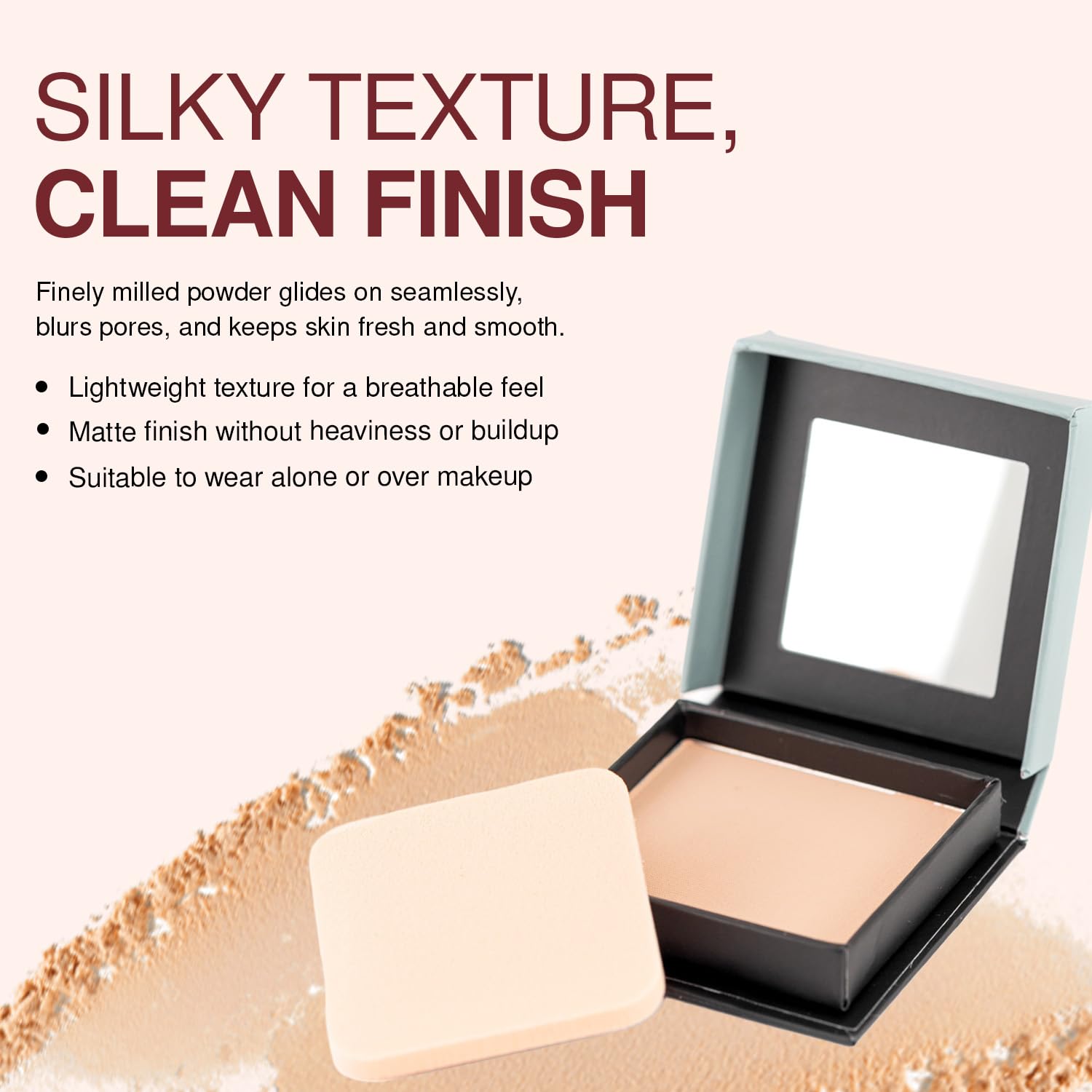 Palladio pressed rice powder natural matte finish minimizes shine