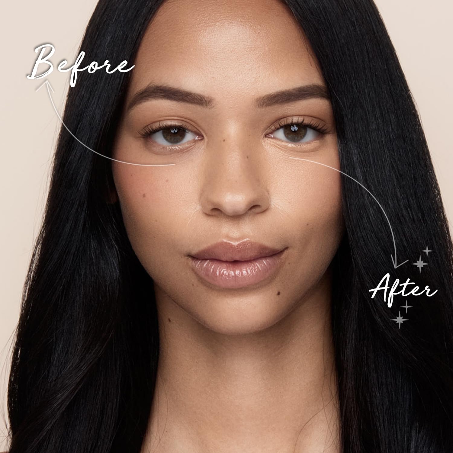 Palladio Under Eye Brightener, aplicación con dedos, difuminado para un aspecto descansado