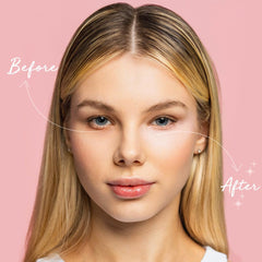 Palladio Under Eye Brightener Soft Pink tube, lightweight formula for quick conceal and brighten.