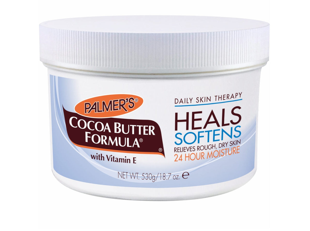 Palmer's Cocoa Butter Formula jar offers 24-hour moisture for all skin types.
