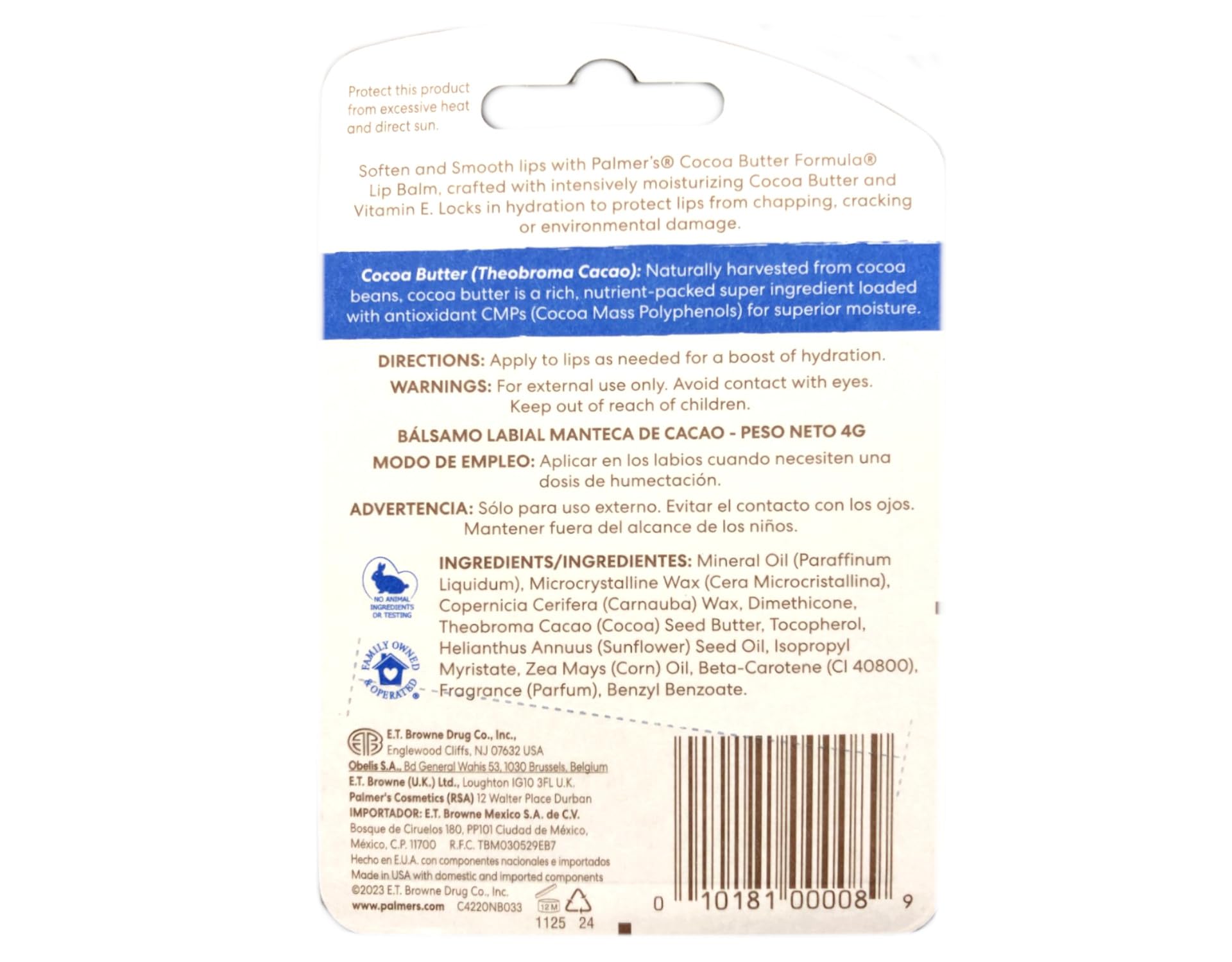 Palmer's lip balm in use during outdoor wind exposure provides protective moisture