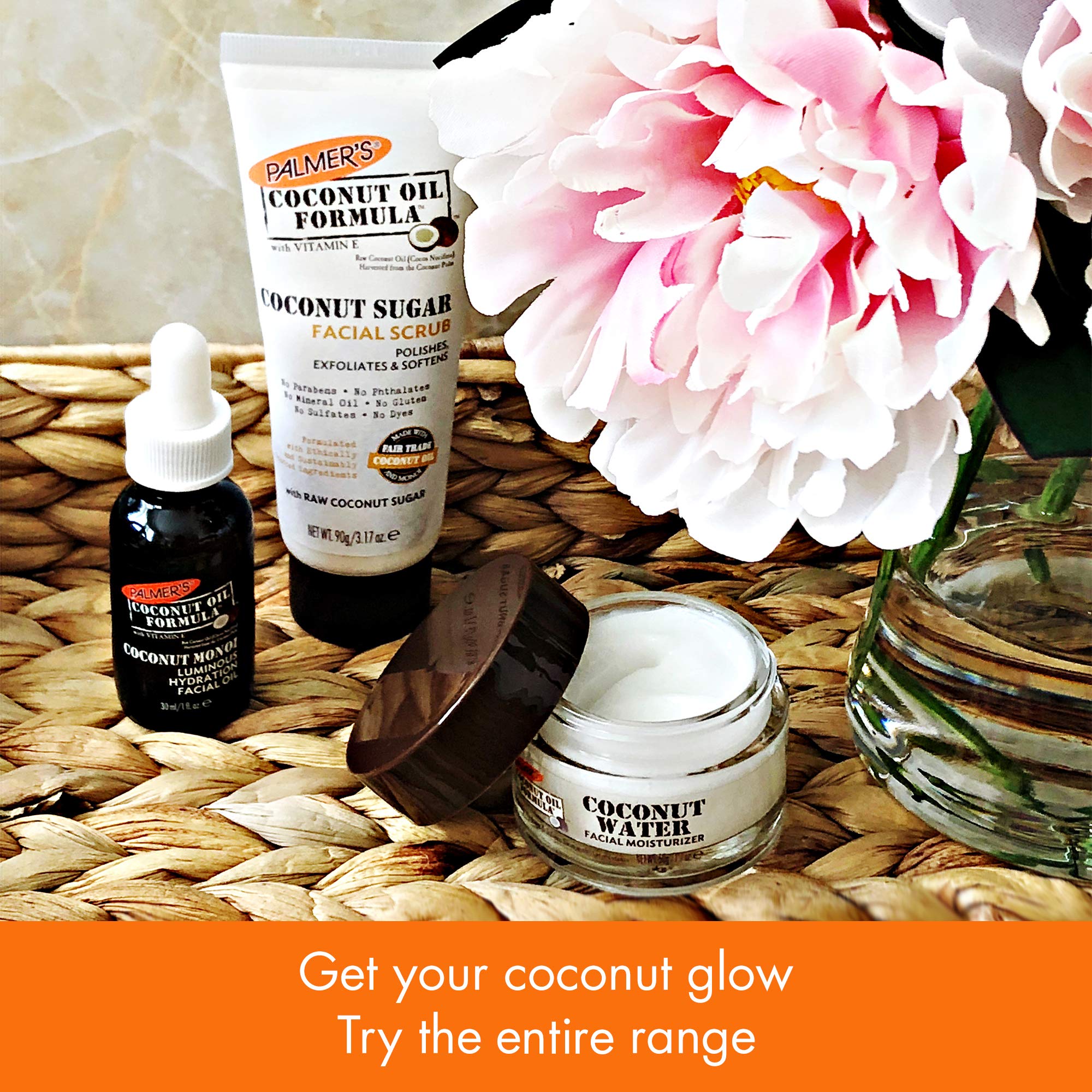 Palmers Coconut Sugar Scrub pack depicting triple-pack value for routine skincare