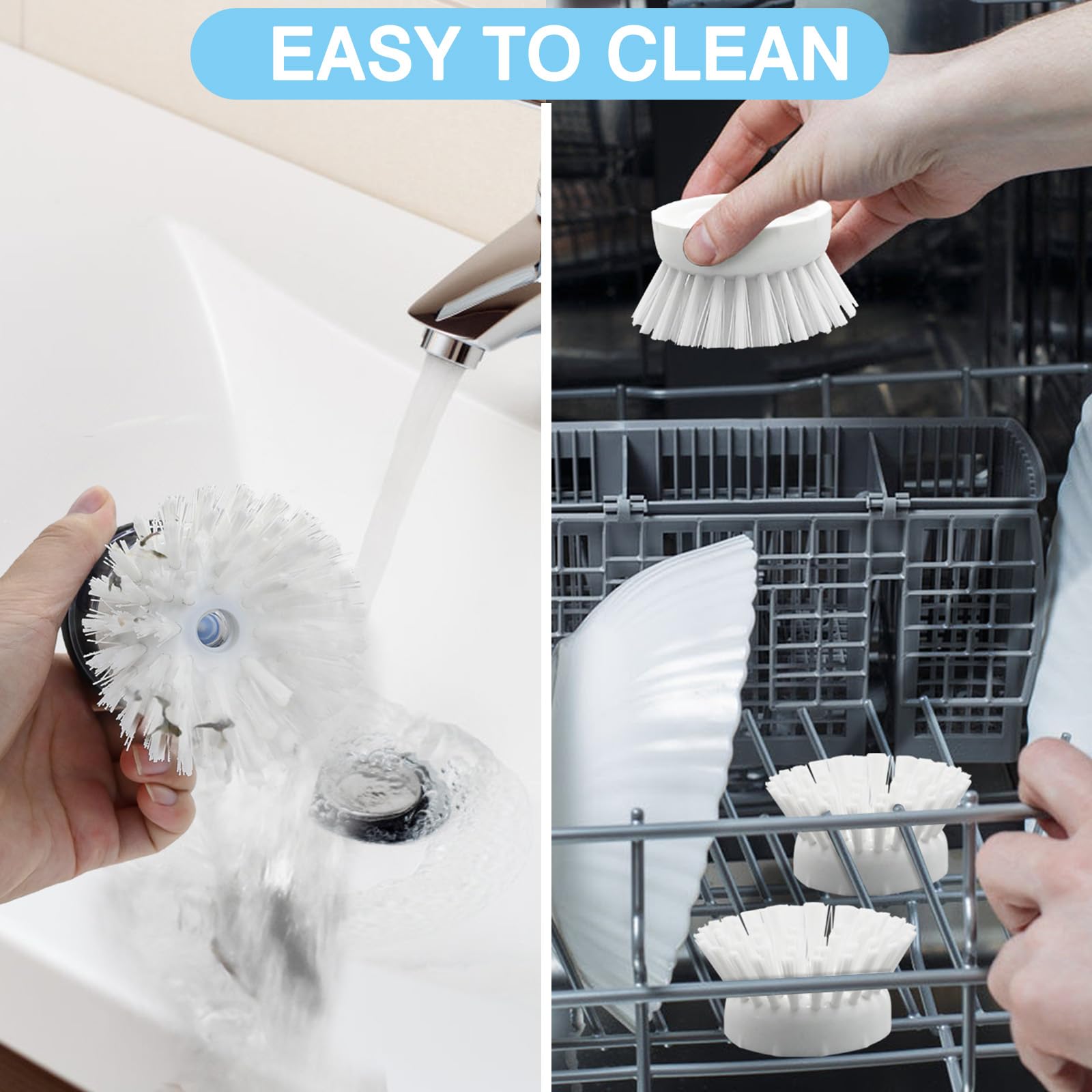 Pamrack palm brush refill easy-install shows how to snap in place.