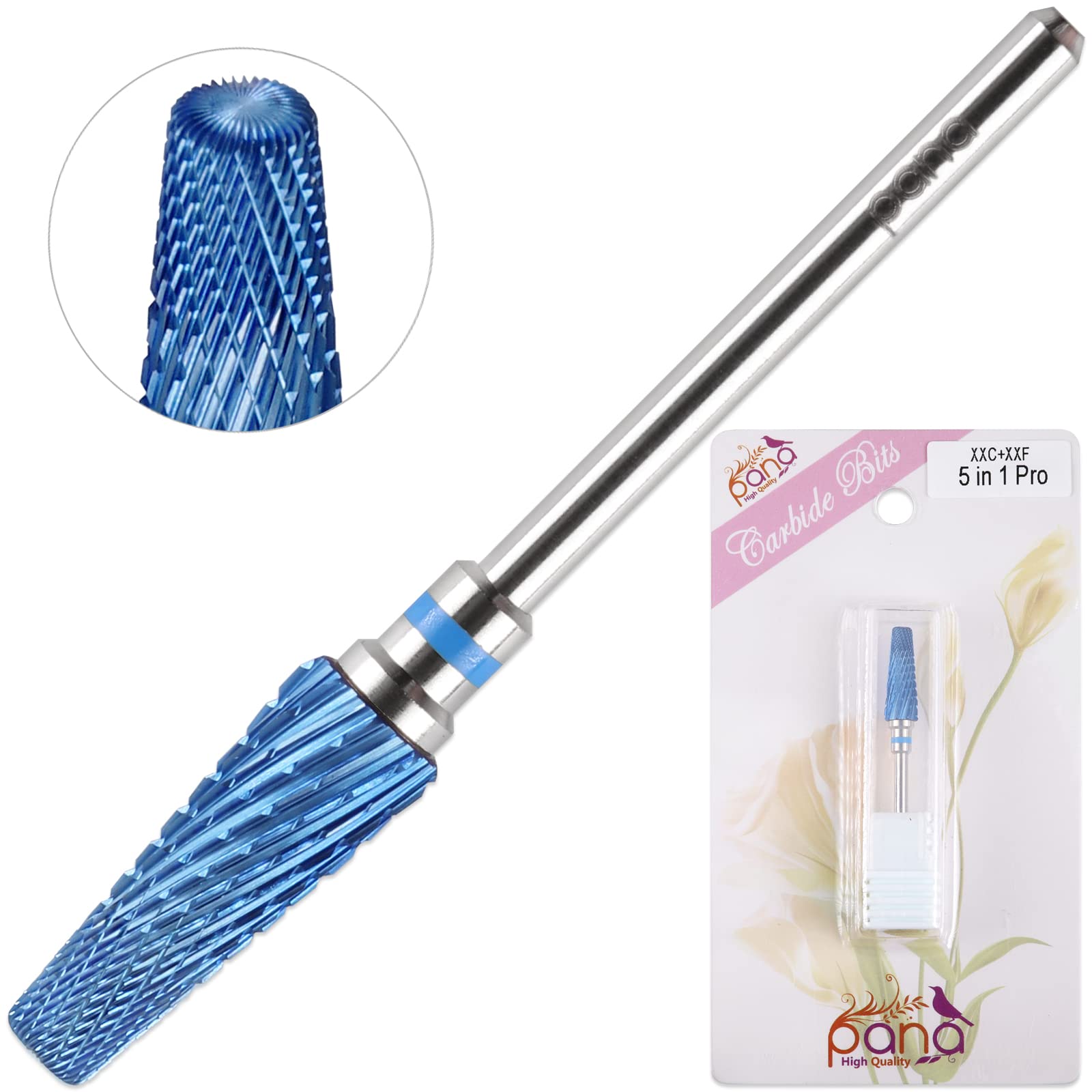 PANA 5-in-1 Pro drill bit blue design ideal for manicure and pedicure routines.