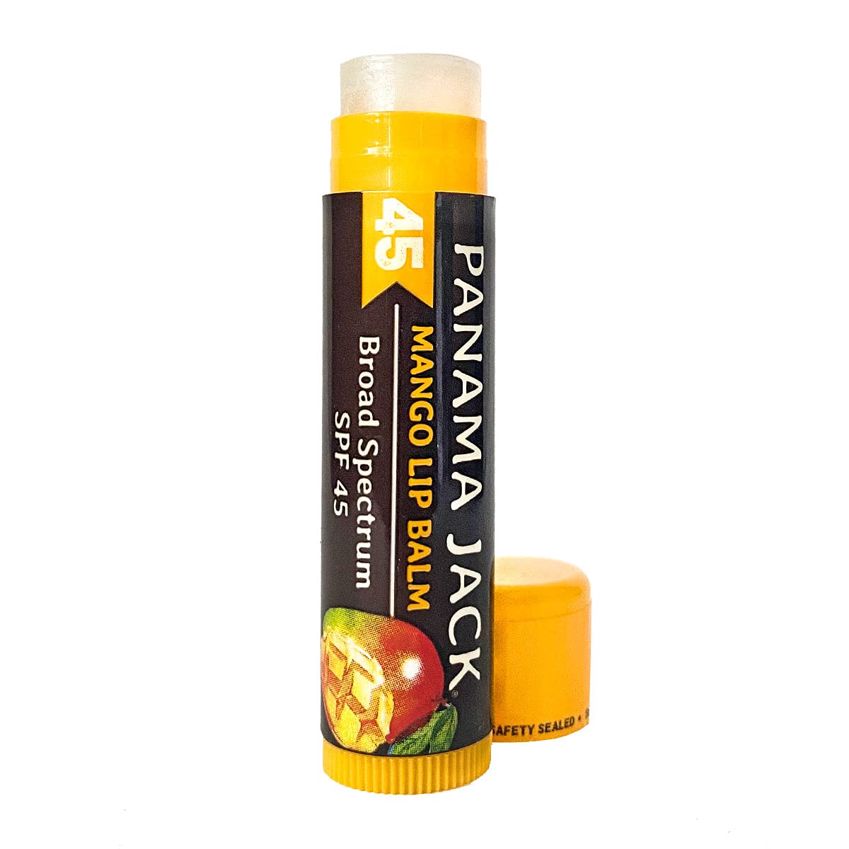 Panama Jack cruelty-free logo on lip balm packaging emphasizing ethical skincare.