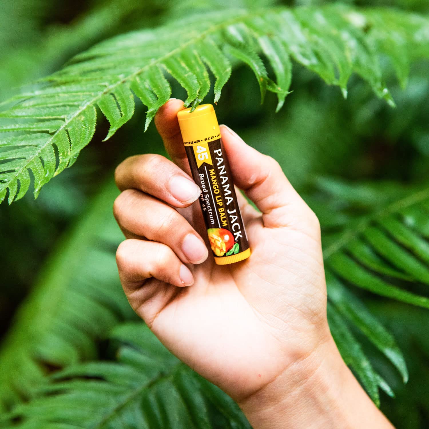 Panama Jack Lip Balm Flavor Pack front packaging highlighting four available flavors.