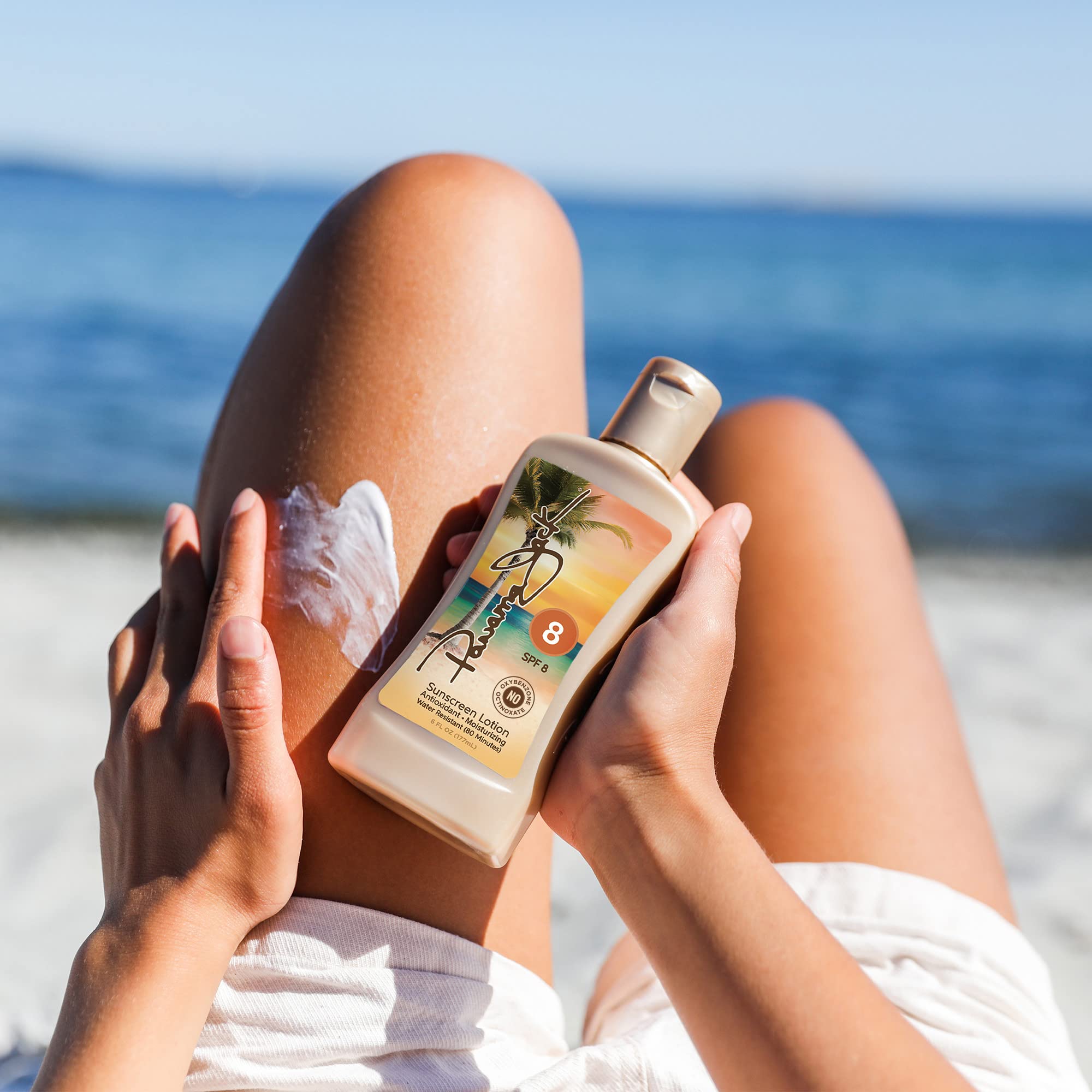 Panama Jack tanning lotion SPF 8 tropical fragrance ready for sun days