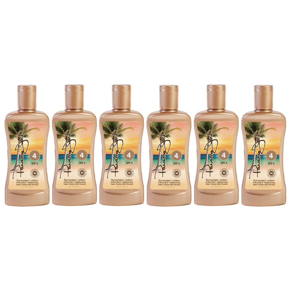 Panama Jack lotion in outdoor setting highlighting water-resistant formula