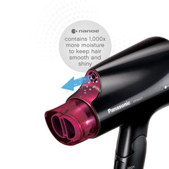 Panasonic EH-NA27-K black pink close-up shows stylish portable design.