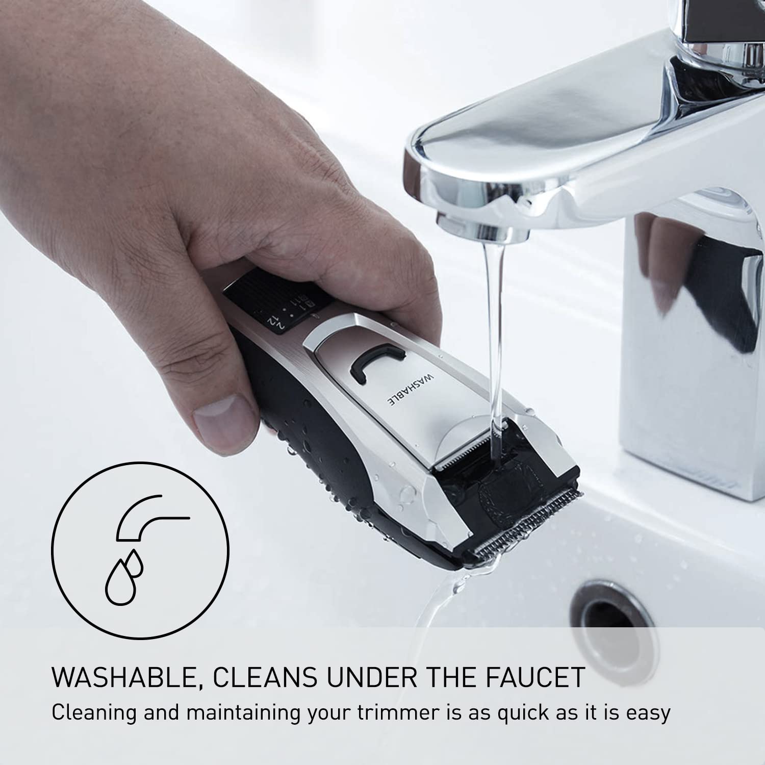 Panasonic ER-GB80-S ergonomic rubber-grip for comfortable control